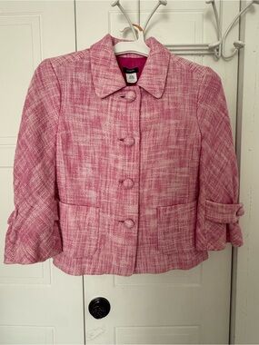 J. Crew Pink Tweed Boxy Blazer